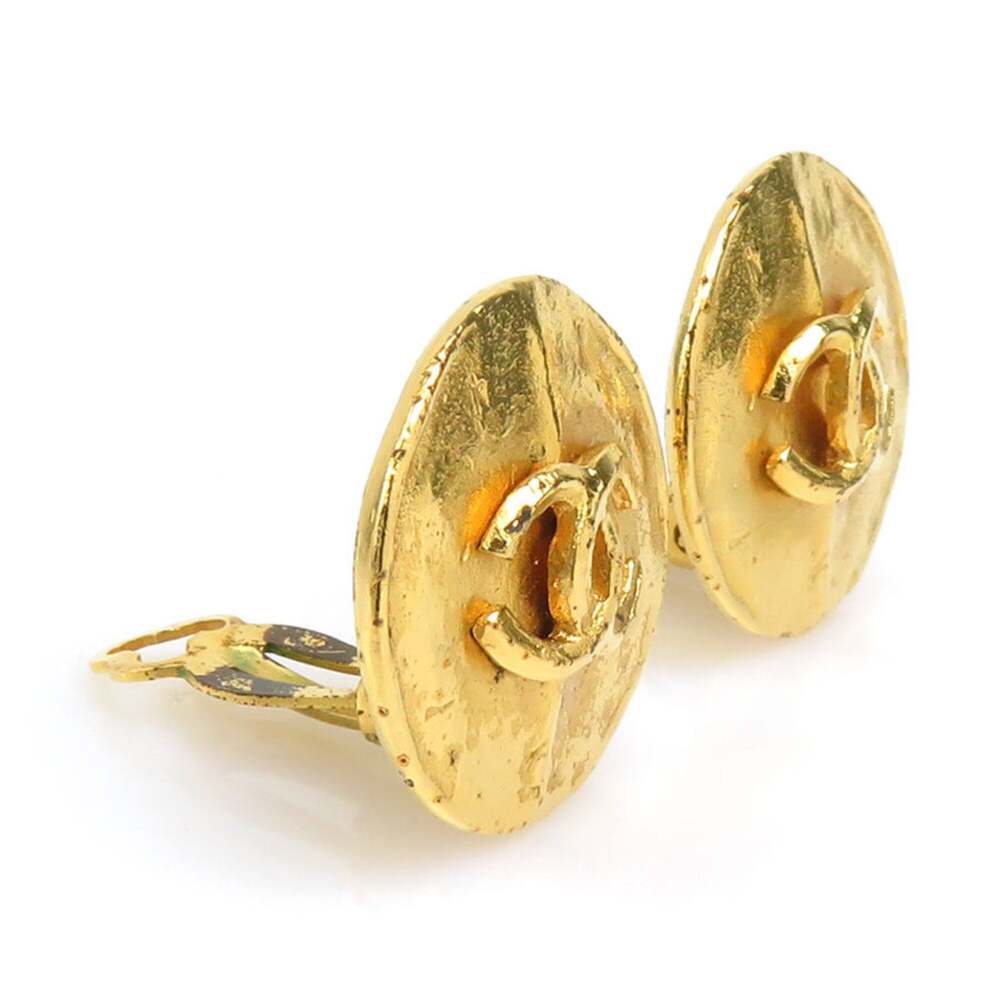 Chanel Cc Logo Clip-On Earrings Gold- #256688C51B - Picture 2 of 9